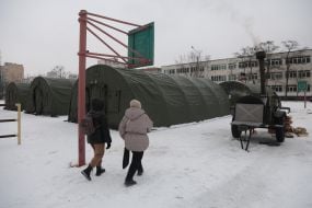 Tent camp in the Troyeschyna region