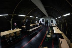 Tent camp in the Troyeschyna region