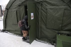 Tent camp in the Troyeschyna region