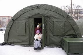 Tent camp in the Troyeschyna region