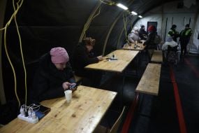 Tent camp in the Troyeschyna region