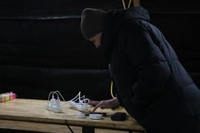 Tent camp in the Troyeschyna region