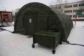 Tent camp in the Troyeschyna region