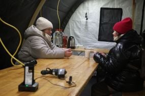 Tent camp in the Troyeschyna region