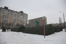Tent camp in the Troyeschyna region