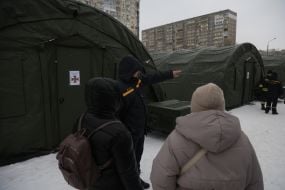 Tent camp in the Troyeschyna region