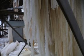 The aftermath of Russian missile strikes on the Darnitsa Thermal Power Plant in Kyiv