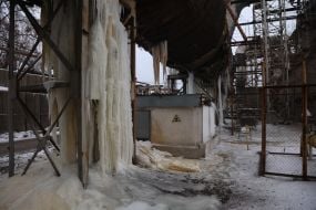 The aftermath of Russian missile strikes on the Darnitsa Thermal Power Plant in Kyiv