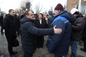 Foreign diplomats are shown the Darnitsa Thermal Power Plant in Kyiv after a massive Russian attack.