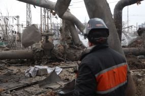 The aftermath of Russian missile strikes on the Darnitsa Thermal Power Plant in Kyiv