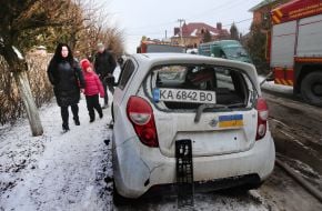 Поврежденный автомобиль  на Софиевской Борщаговке