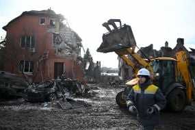 Destroyed residential buildings on Sofiivska Borshchahivka
