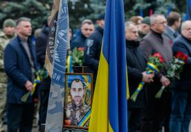 Flower-laying ceremony on the Hill of Glory in Uzhhorod