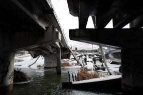 Романівський міст,  так звана «Дорога життя», в Ірпені