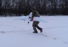 A soldier with a drone