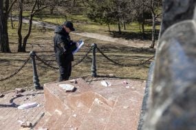 Damaged Alexander Column in Odessa