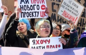 Women's March in the center of Kyiv
