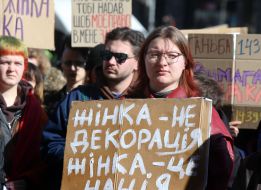 Women's March in the center of Kyiv