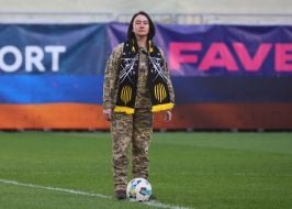 Servicewoman Yulia Naumenko performed the first symbolic blow