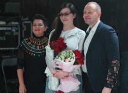 Olena Dats, Oksana Karavanska and Oleg Tabakov