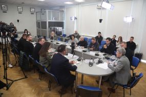 Participants of the security dialogue and presentation of the monograph “Humanitarian Dimension of Security”