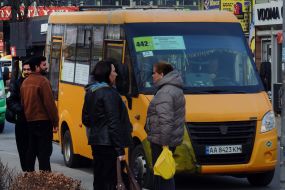 People near the minibus