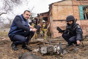 Prosecutor's Office employees record Russian crimes at the site of a strike drone strike in the private sector of Kharkiv
