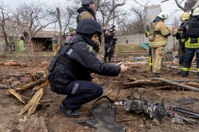 Prosecutor's Office employees record Russian crimes at the site of a strike drone strike in the private sector of Kharkiv