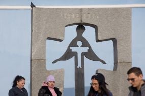 A memorial to the victims of the Holodomor