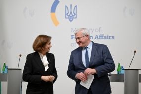 Пресконференція глав МЗС України та Болгарії Андрія Сибіги та Надежди Нейнскі в Києві