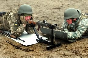 Military training of new military recruits at one of the training grounds of the Armed Forces of Ukraine training center
