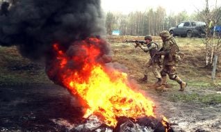 Military training of new military recruits at one of the training grounds of the Armed Forces of Ukraine training center