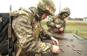 Military training of new military recruits at one of the training grounds of the Armed Forces of Ukraine training center