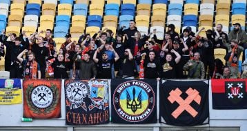 Fans of FC Shakhtar (Donetsk in the stands