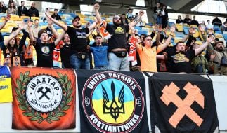 Fans of FC Shakhtar (Donetsk in the stands