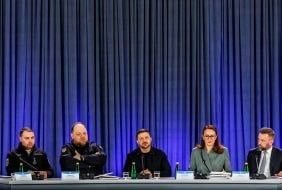 Кирило Буданов,  Руслан Стефанчук,  Володимир Зеленський, Юлія Свириденко та  Віктор Микита