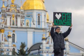 Participants of the weekly peaceful action "Don't be silent! The prisoner kills!" in Kyiv