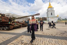 Participants of the weekly peaceful action "Don't be silent! The prisoner kills!" in Kyiv