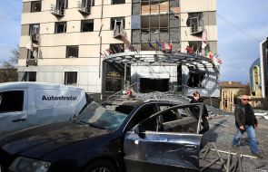 Hotel in Kyiv damaged by rocket attack