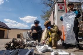 The wreckage of the Italmas BM-5 drone