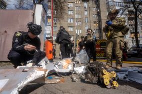 The wreckage of the Italmas BM-5 drone