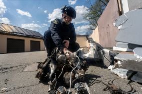 The wreckage of the Italmas BM-5 drone