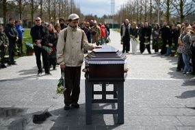 Funeral service of military man, famous comedian and screenwriter Artur Petrov