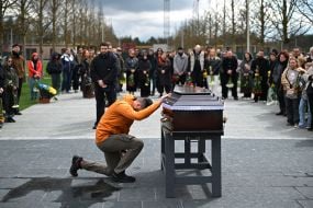 Funeral service of military man, famous comedian and screenwriter Artur Petrov