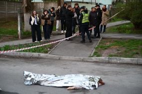 The body of a person killed by a terrorist