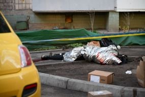 The body of a person killed by a terrorist