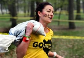 Participant of the Wild Race military-sports event