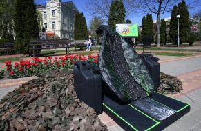 "Crushed Ecology" Exhaust gas sculpture