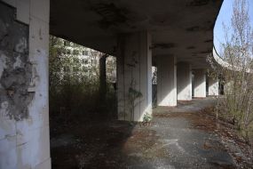 Half-destroyed building in Pripyat