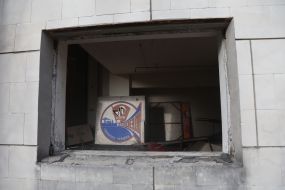 Half-destroyed building in Pripyat